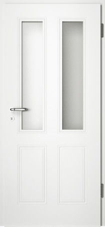 Weiße gefräste Tür Arto 40 mit Glaseinsatz (Arto-40-2LA)