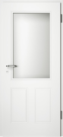 Weiße gefräste Tür Arto 40 mit großem Glaseinsatz (Arto-40-LA)