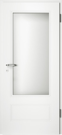 Weiße gefräste Tür Arto 41 mit großem Glaseinsatz (Arto-41-LA)