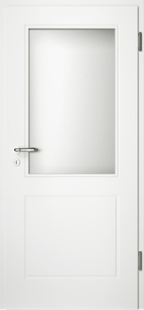 Weiße gefräste Tür Chello 20 mit Glaseinsatz (Chello-20-LA)