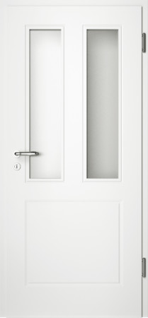 Weiße gefräste Tür Chello 31 mit Glaseinsatz (Chello-31-2LA)