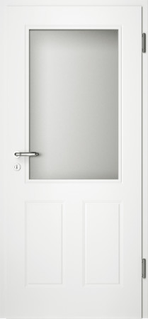 Weiße gefräste Tür Chello 40 mit großem Glaseinsatz (Chello-40-LA)