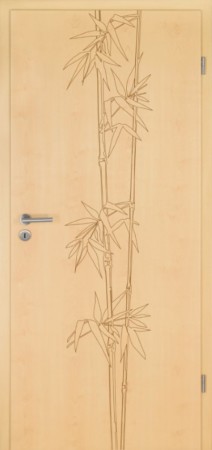 Ahorn Innentür mit Bambusfräsung, Lebolit (Lebolit Ahorn Verano 12)